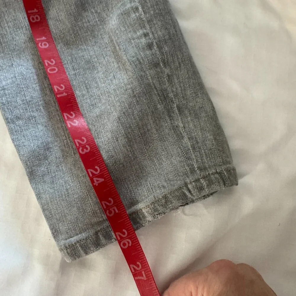 Agolde | Feel Good Sophie High Rise Crop Distressed Gray Denim Jeans - Picture 11 of 11